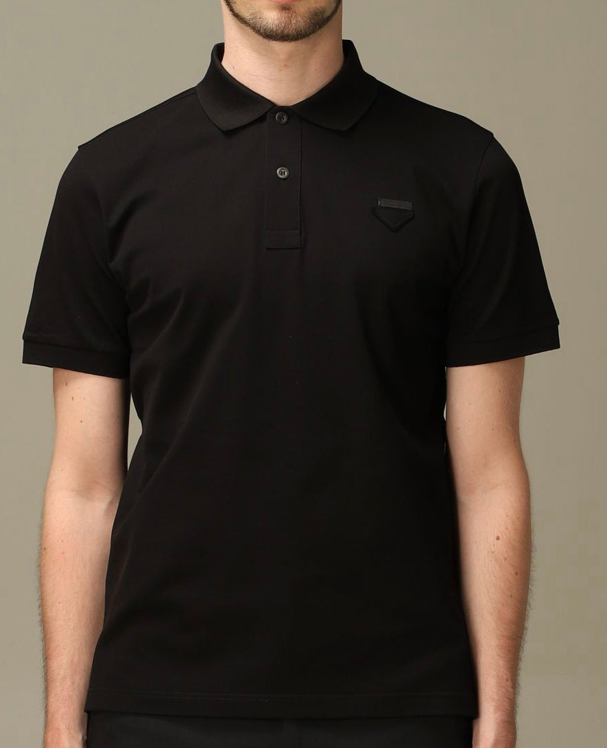 Polo Prada en coton piqué avec logo triangulaire