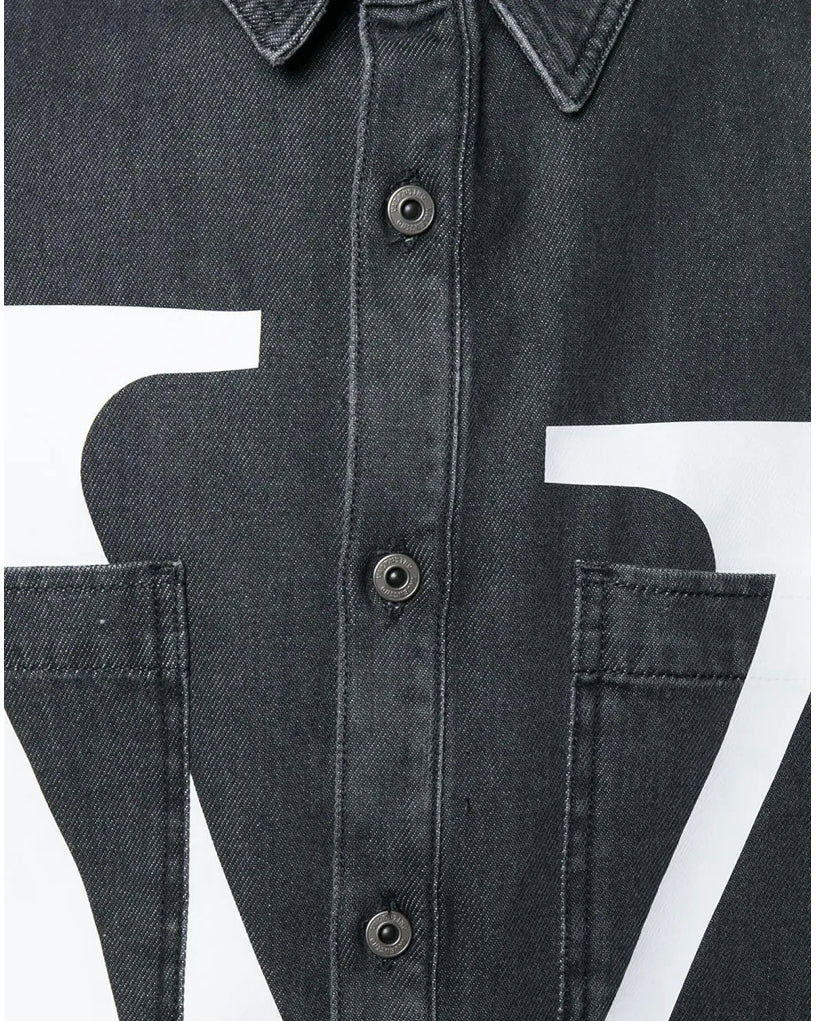 Chemise en jeans V logo
