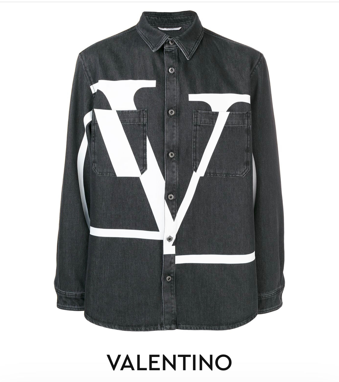 Chemise en jeans V logo
