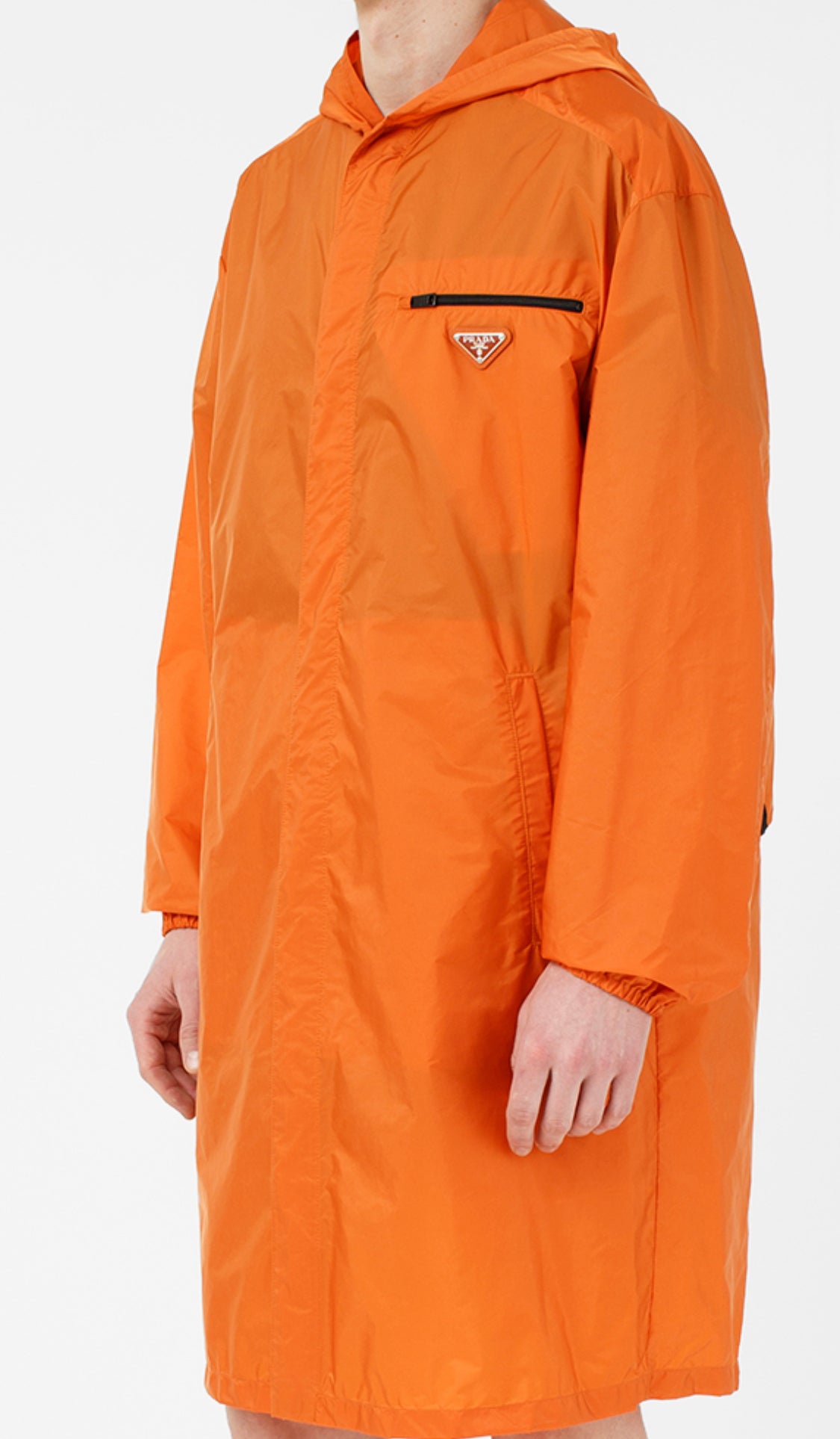 Prada Nylon Raincoat with Backpack orange